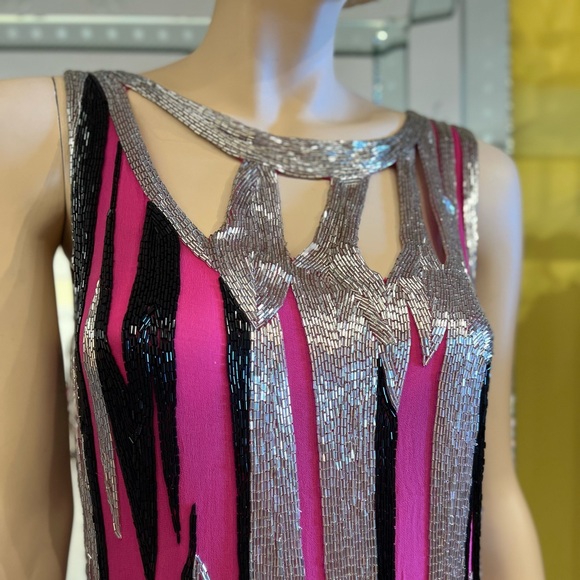 Barron Duquette  Top Size Small 100% silk zip closure amazing quality - Picture 11 of 16